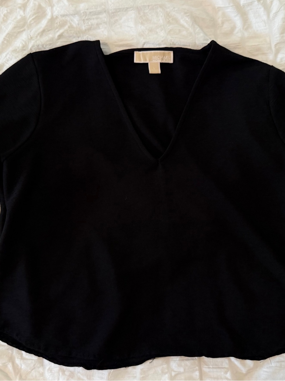 Michael Kors Black V-Neck Knit Top